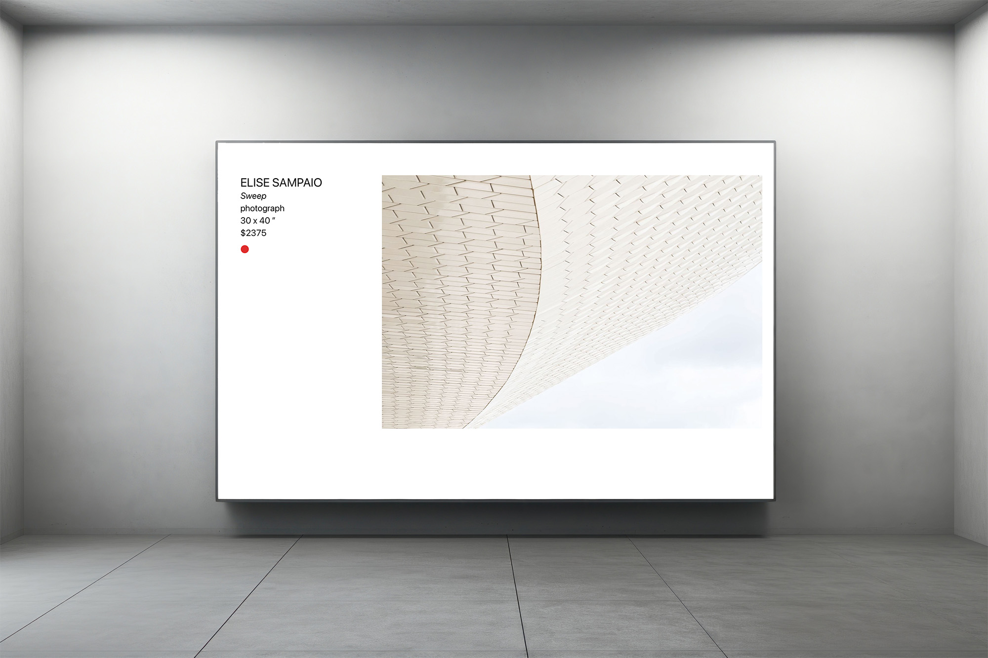 Apple TV displaying art gallery in grey room