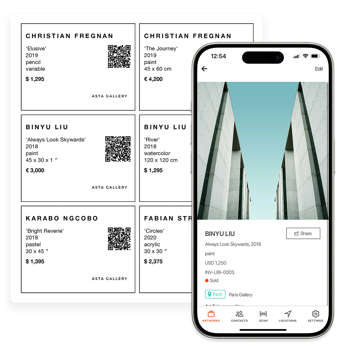 Scan artwork labels with smartphone